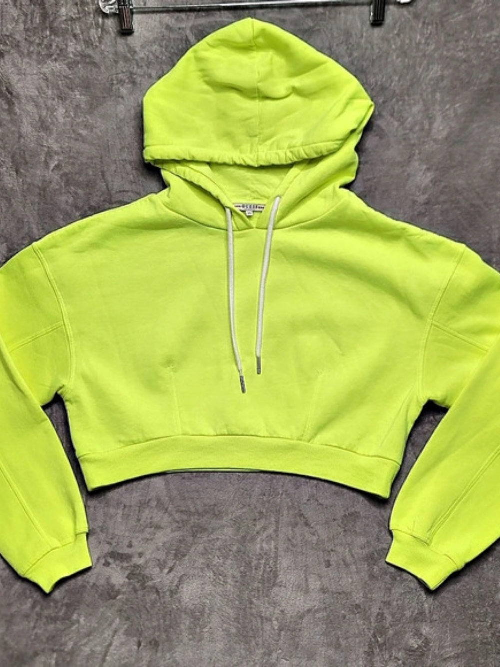 GUESS Cropped Hoodie Neon Green Size XS